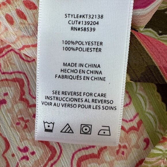 Kut from the Kloth Shirt button up floral Size XS Sheer Long Sleeve - Picture 12 of 13